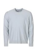 Stone Island Roll Trim Embroidered Logo Sweatshirt in Baby Blue