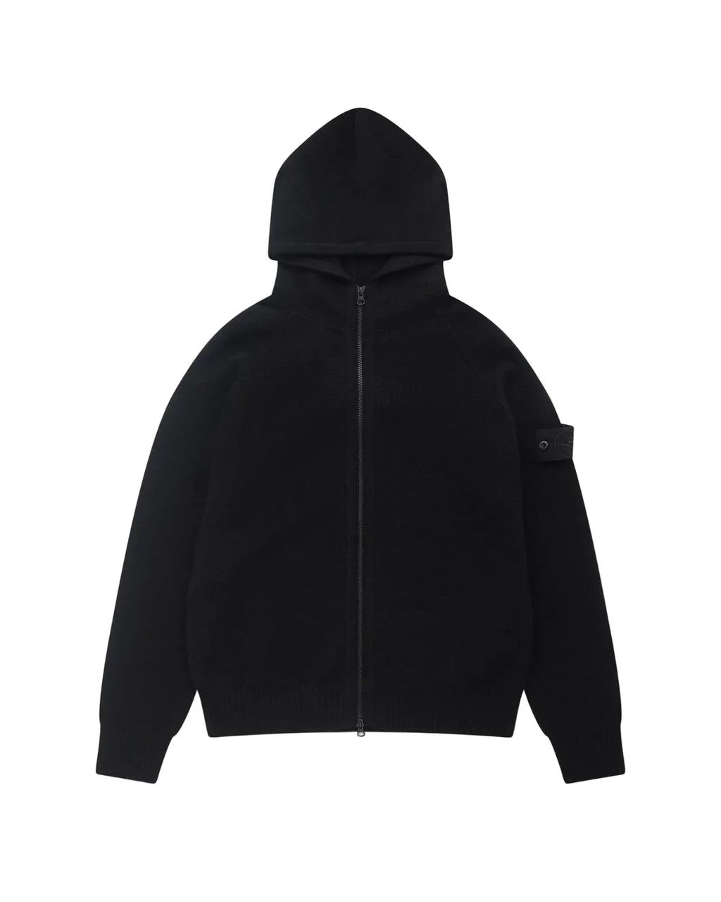 Stone Island Ghost Cashmere Wool Cardigan In Black