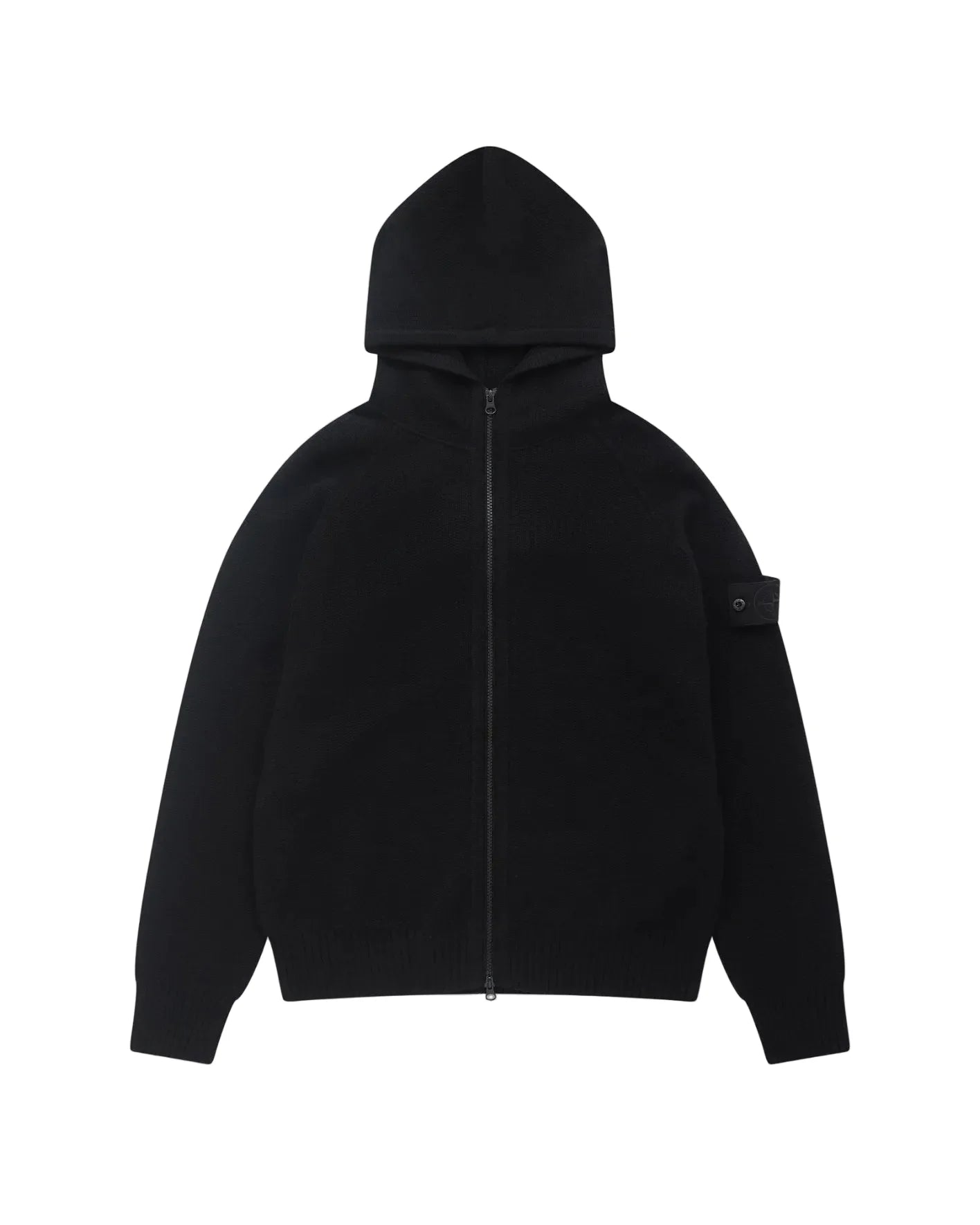 Stone Island Ghost Cashmere Wool Cardigan In Black
