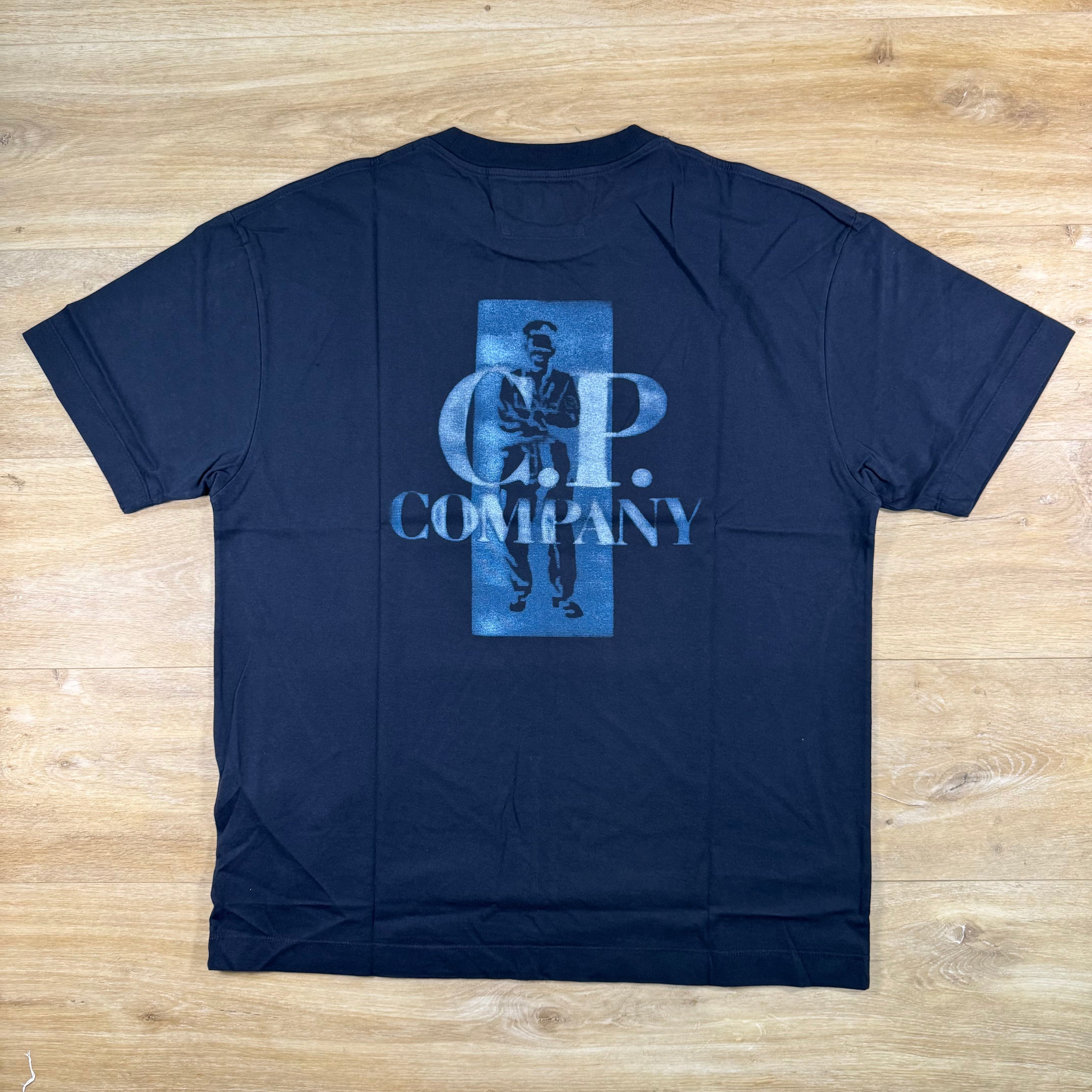 C.P. Company 30/1 Jersey Comfort Logo T-Shirt in Navy