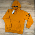 C.P. Company Diagonal Raised Fleece Lens Hoodie in Desert Sun