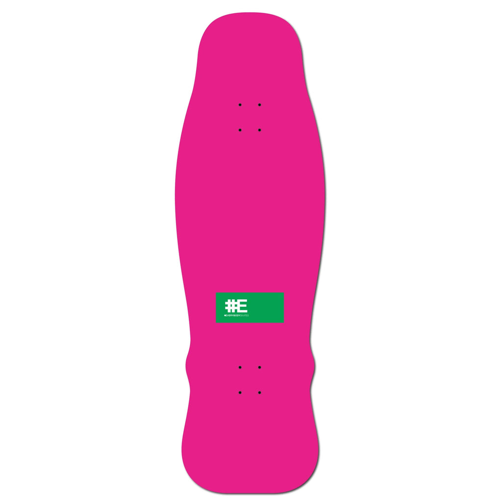 Everybody Skates Skateboard Deck Mike Hawk Big Board Pink 12.4" x 40"