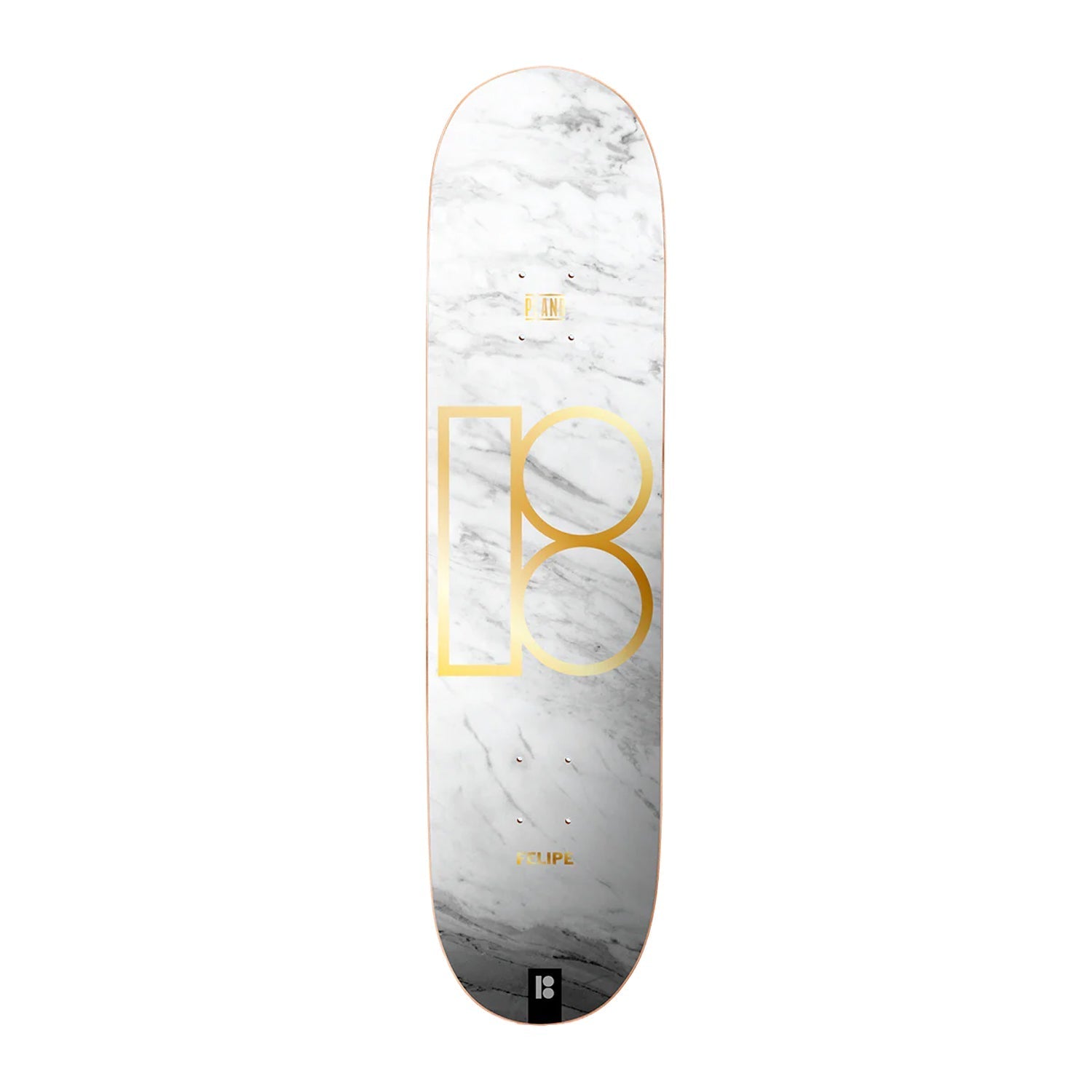 Plan B Skateboard Deck Gustavo White Marble Twin 8.0" x 31.5"