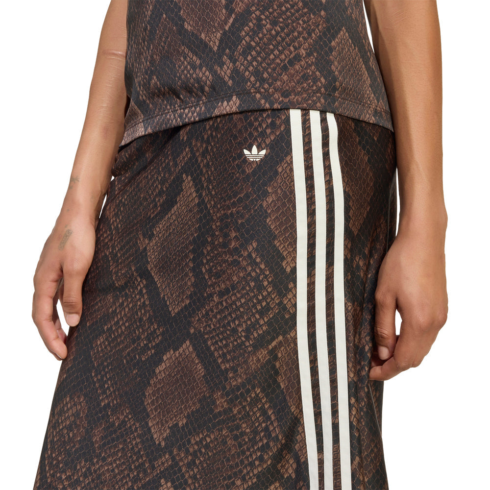 Snake Print Satin Skirt