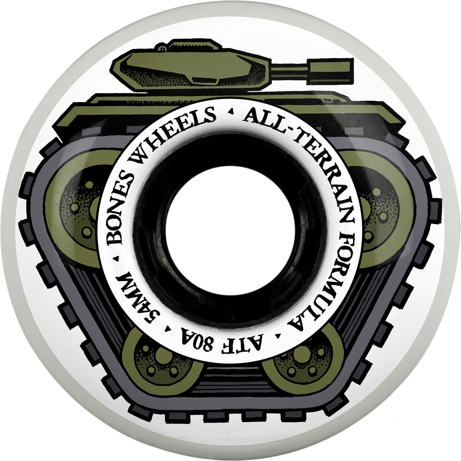 Bones ATF All Tank 54mm 80a Wheels- White (Set of 4)