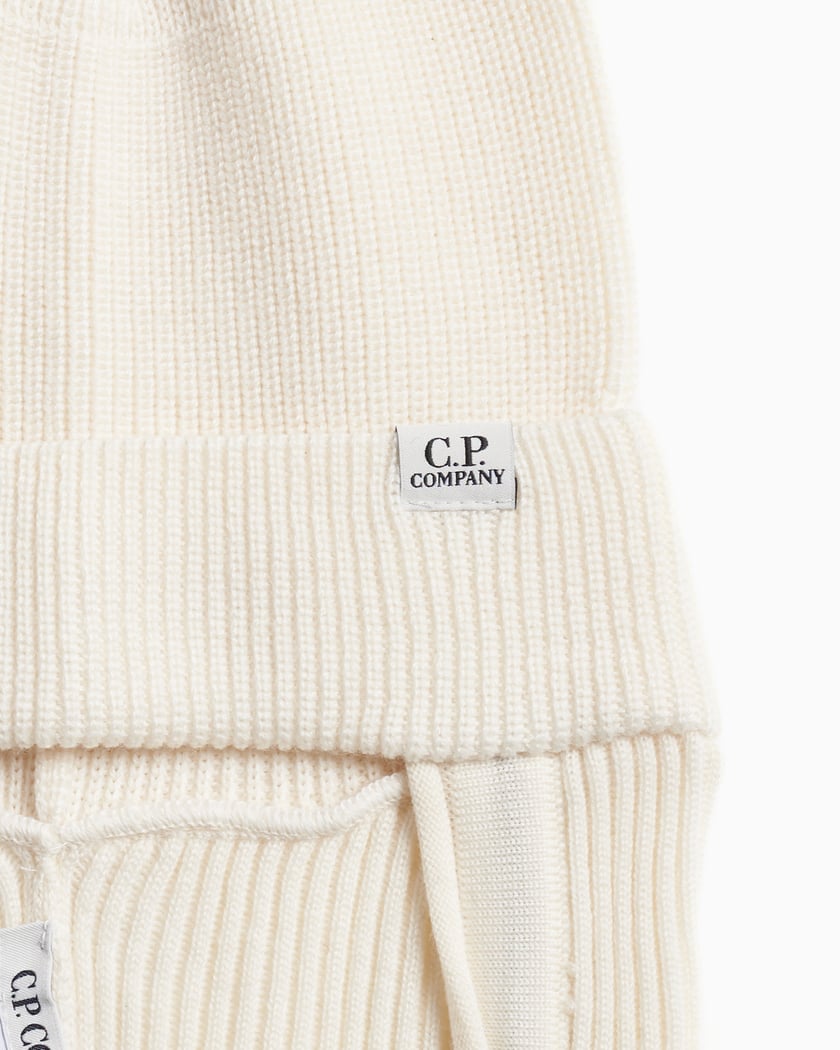 Re-Wool Beanie Balaclava Gauze White