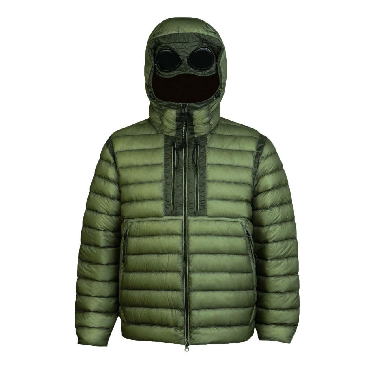 [C.P. Company] DD-Shell Goggle Hooded Down Jacket in Seagrass