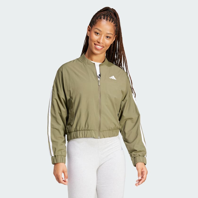 Women's adidas Essentials 3-Stripes Lifestyle Woven Bomber Jacket