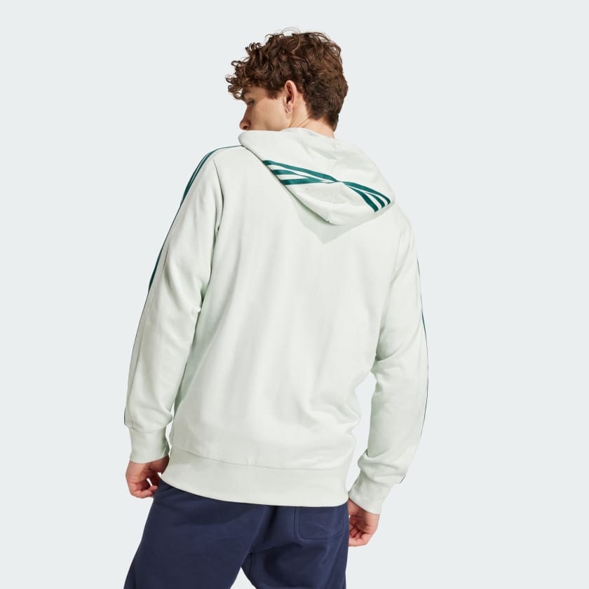 Men's adidas Essentials French Terry 3-Stripes Full-Zip Hoodie