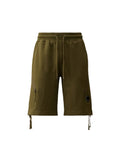 Cp Company Loose Fit Diagonal Raised Fleece Lens Shorts in Ivy Green