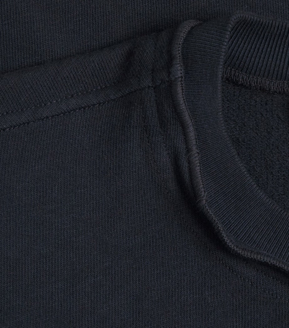 Stone Island Malfile Fleece Old Effect Sweatshirt In Navy