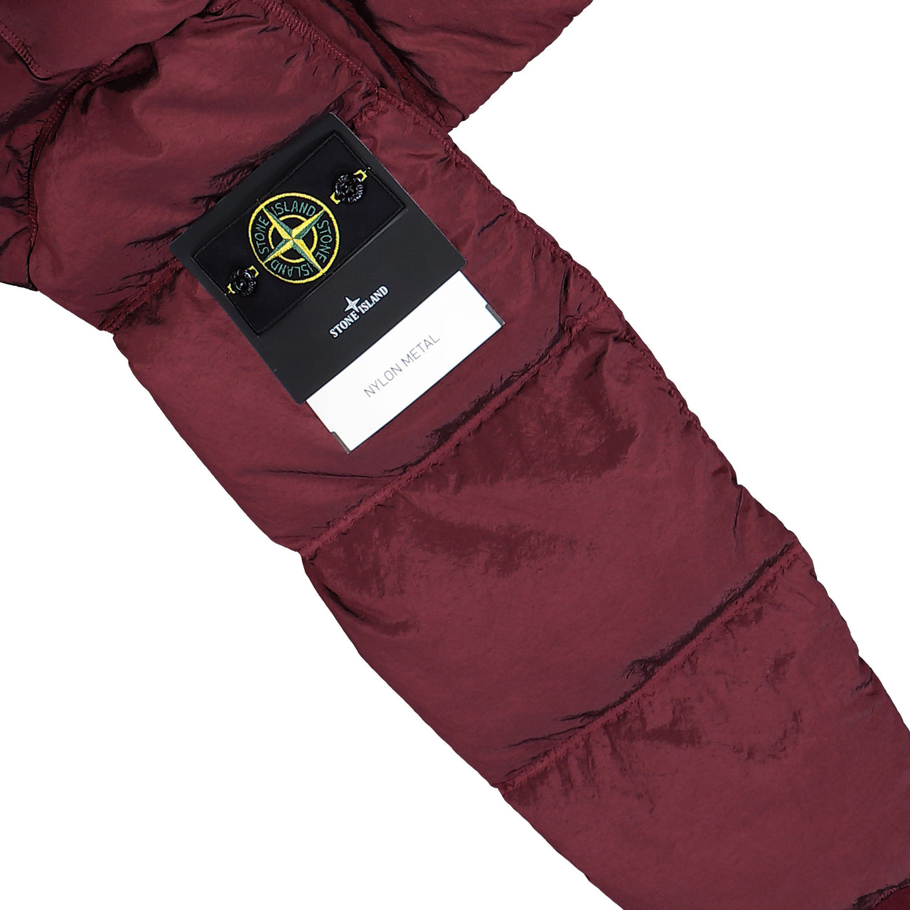 Stone Island Nylon Metal Down Jacket In Burgundy