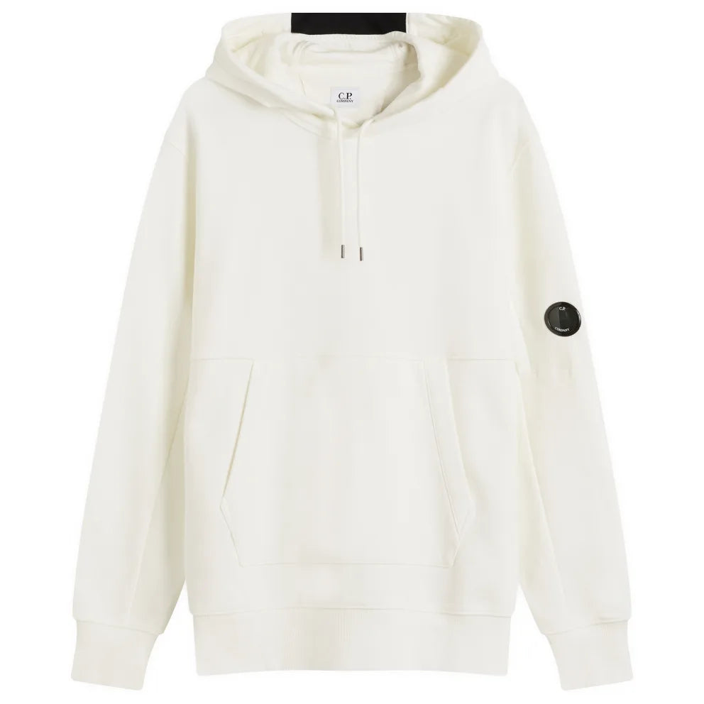 Cp Company Heavy Lens Overhead Hoodie In White