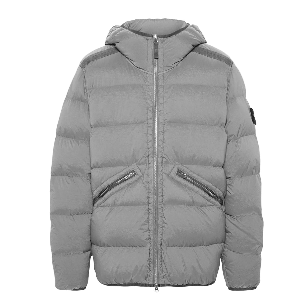 Stone Island Seamless Tunnel Nylon Hooded Down-Tc Jacket In Grey