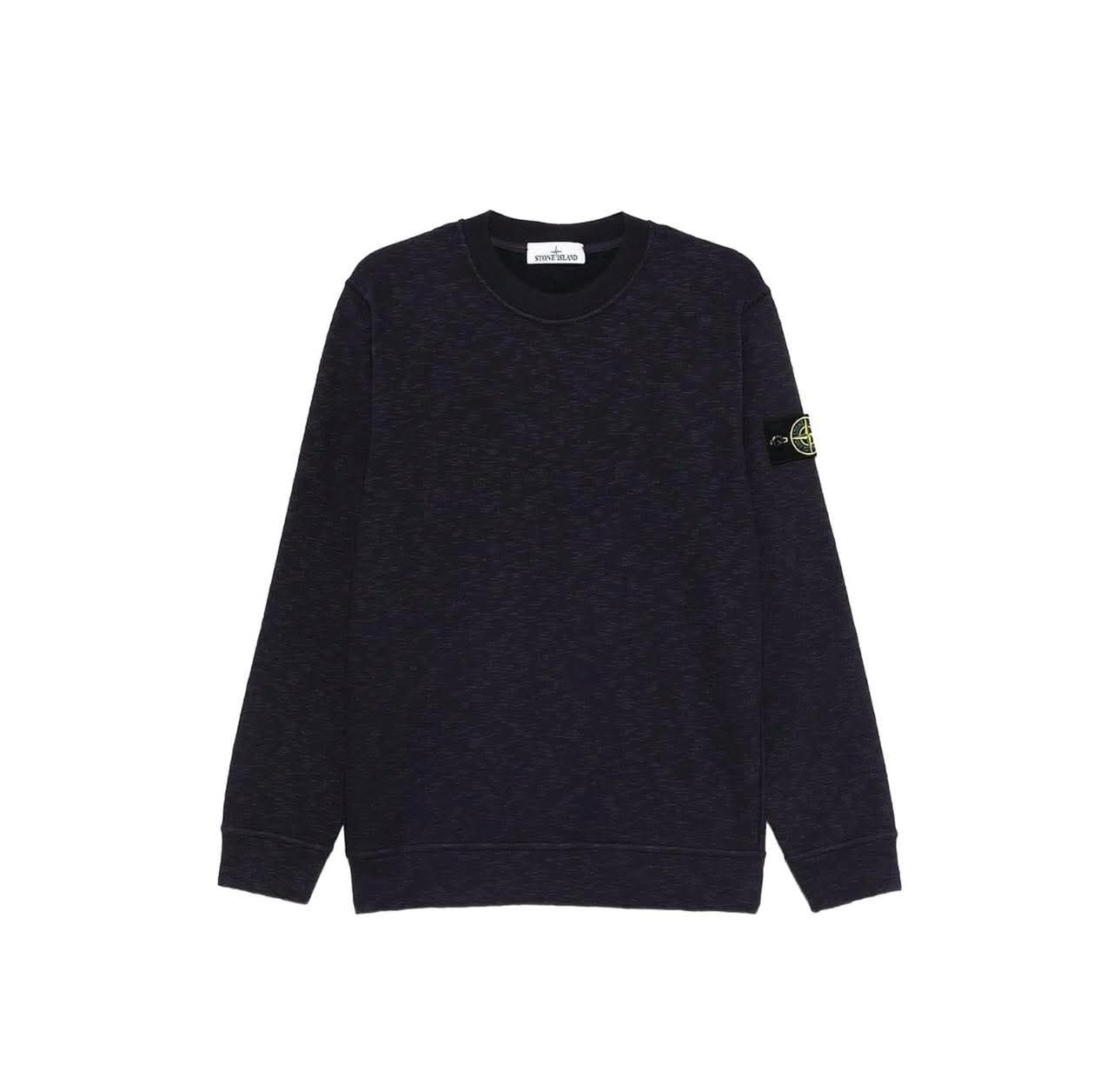 Stone Island Vanise Brushed Cotton Sweatshirt In Ink Blue