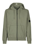 Cp Company Hooded Lens Full Zip In Bronze Green