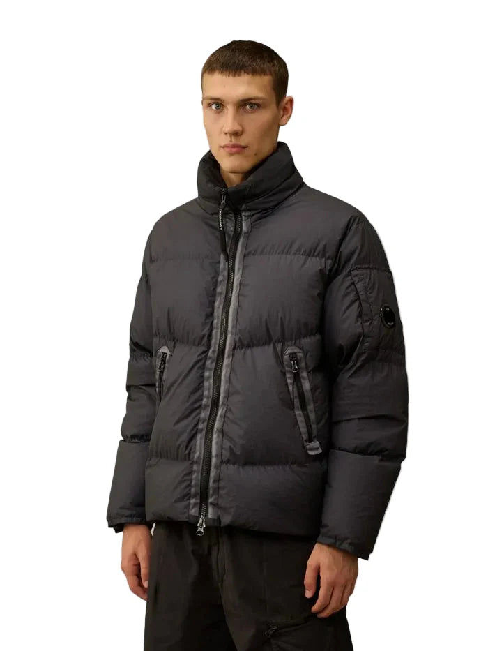 Cp Company 265A Lens Bi-Tm Down Jacket In Black Sand
