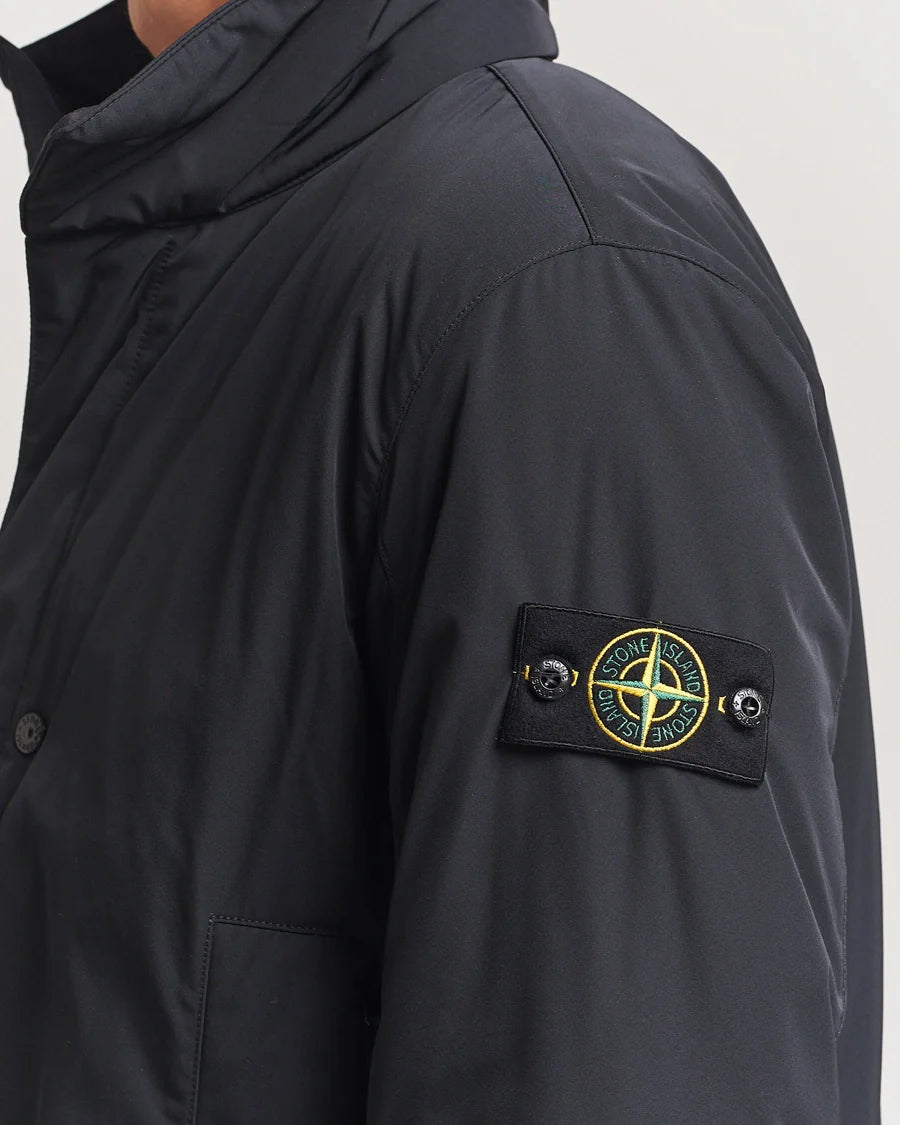 Stone Island Micro Twill Down Jacket In Black