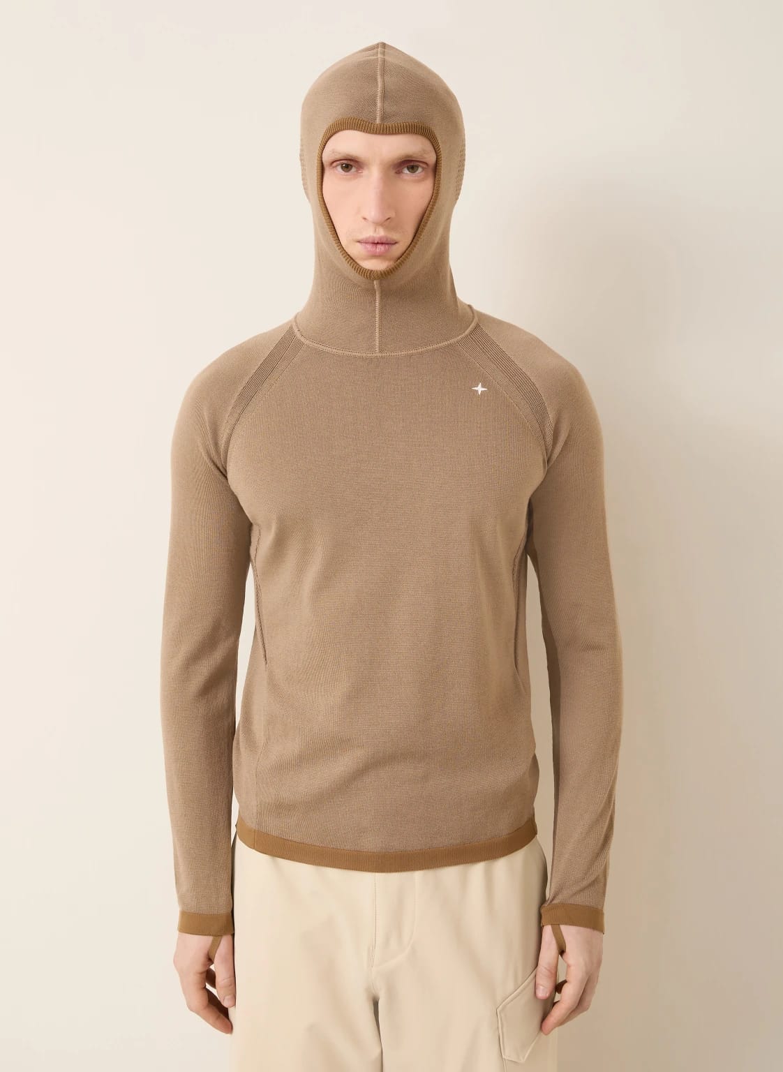 Stone Island Stellina Primaloft Bio Recycled Wool Hoodie In Tan