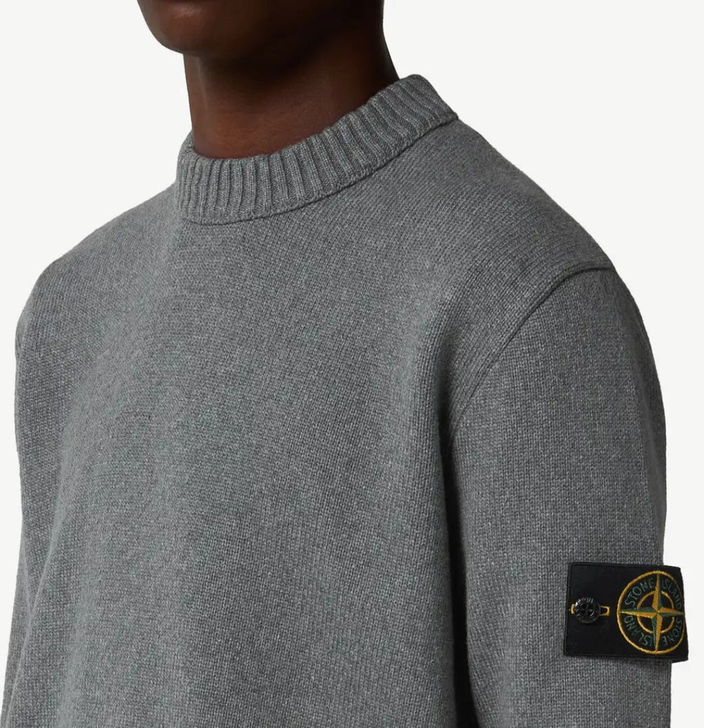 Stone Island Chunky Cotton Sweatshirt In Grey