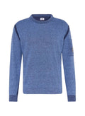 Cp Company Sea Island Lens Knit In Ink Blue
