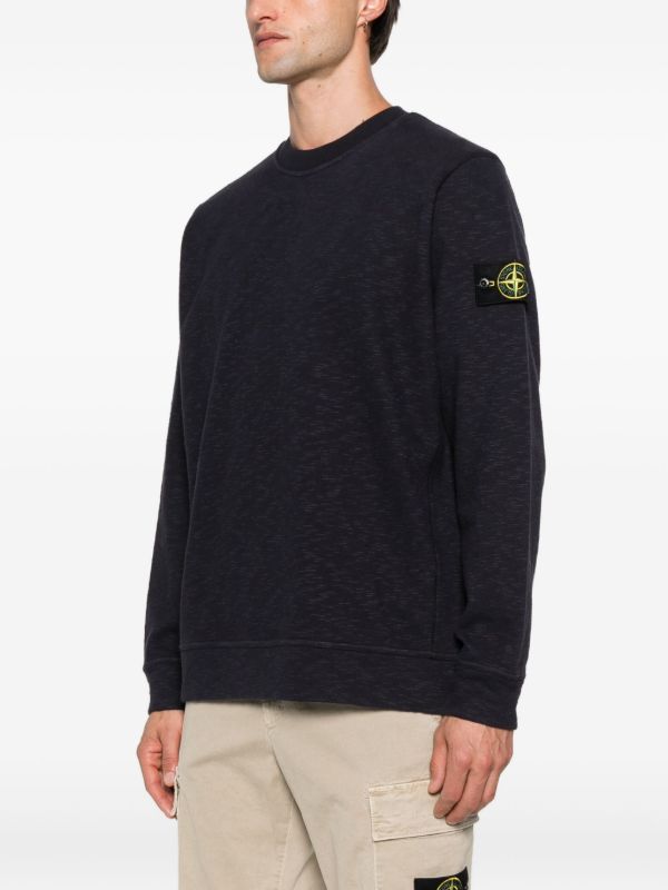 Stone Island Vanise Brushed Cotton Sweatshirt In Ink Blue
