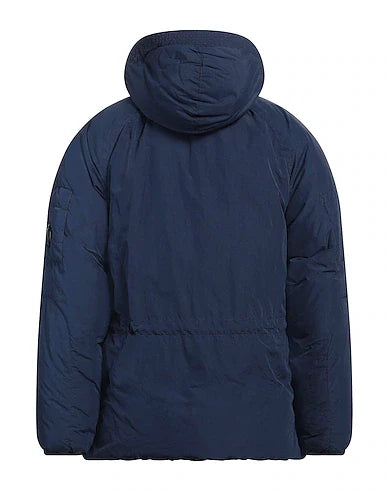 Cp Company Long Flatt Nylon Lens Down Jacket in Peacoat