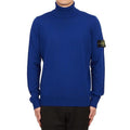 Stone Island Virgin Wool Turtleneck Sweatshirt Royal Blue