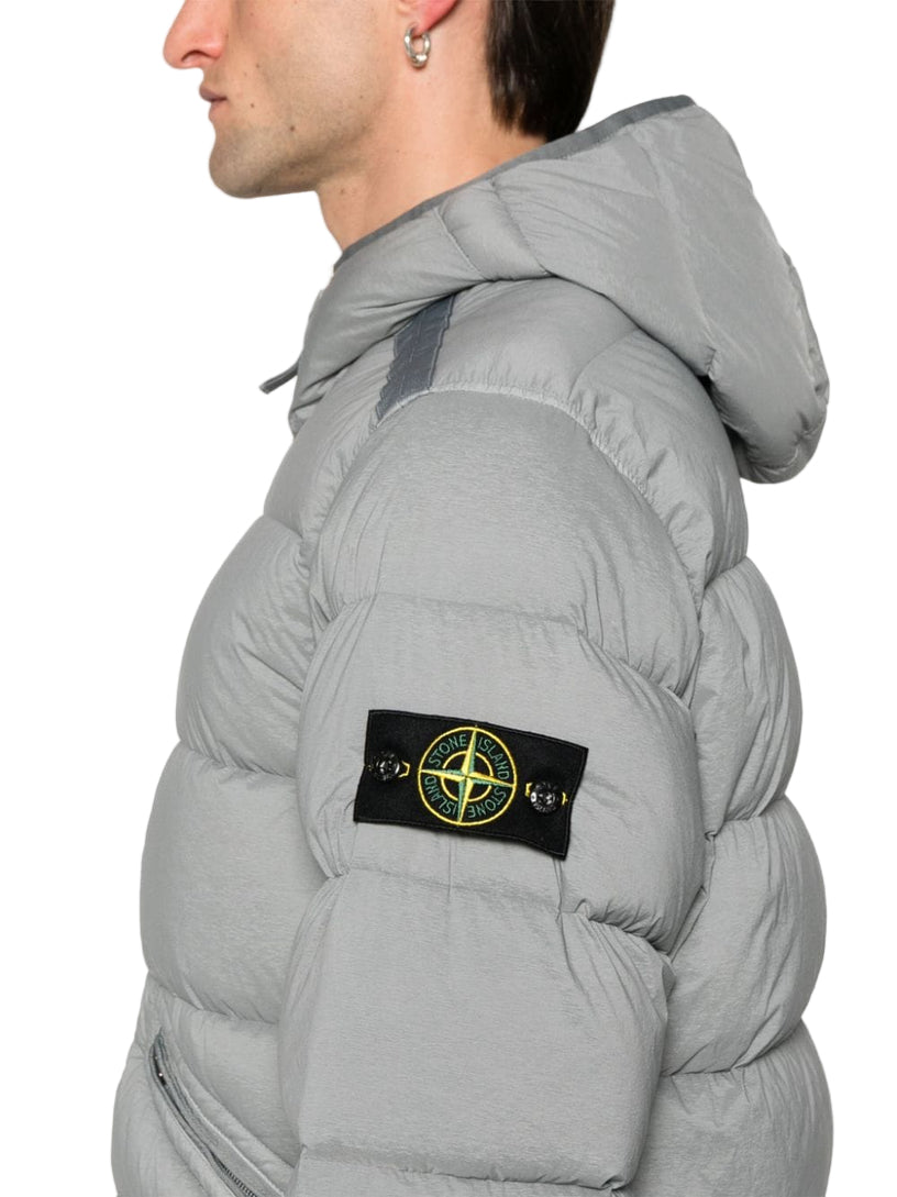 Stone Island Seamless Tunnel Nylon Hooded Down-Tc Jacket In Grey
