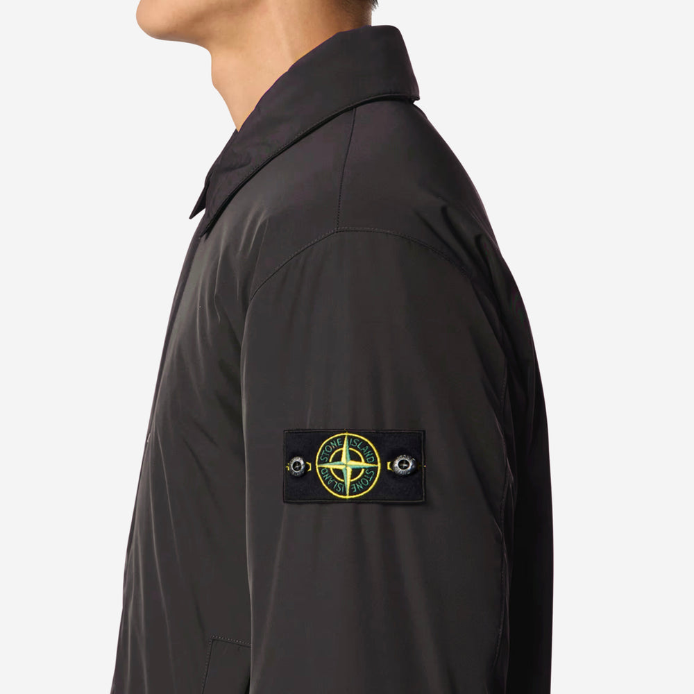 Stone Island Micro Twill Padded Jacket In Grey
