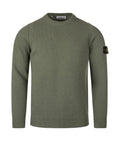 Stone Island Lambswool Crewneck Sweater In Verde