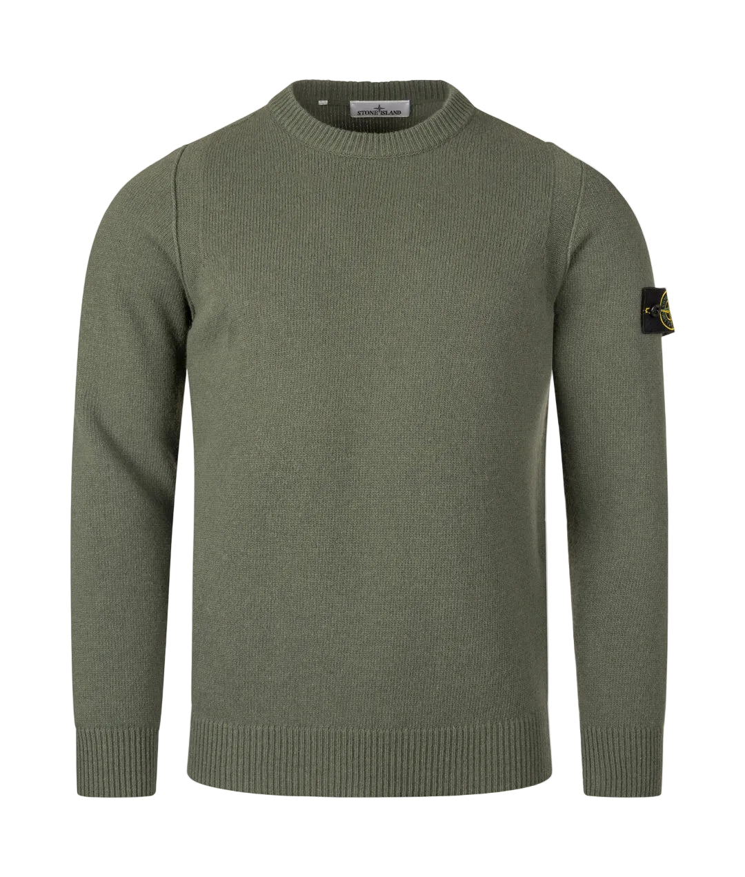 Stone Island Lambswool Crewneck Sweater In Verde