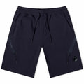 Cp Company Loose Fit Diagonal Raised Fleece Lens Shorts in Navy