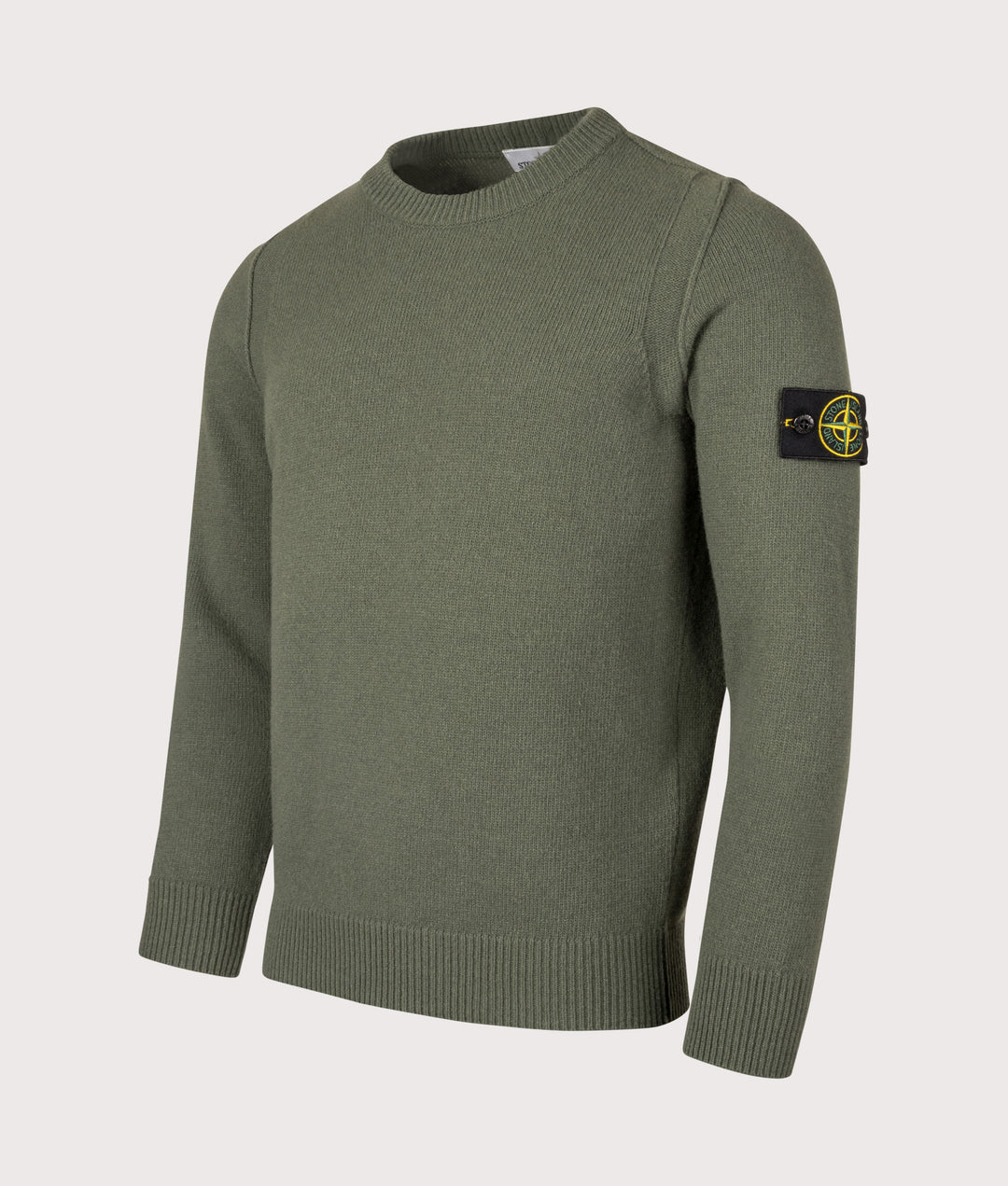 Stone Island Lambswool Crewneck Sweater In Verde