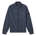 Cp Company Gabardine 158A Full Zip Lens Overshirt In Navy