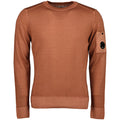 Cp Company 245A Garment Dyed Merino Wool Lens Sweatshirt In Cedar Wood