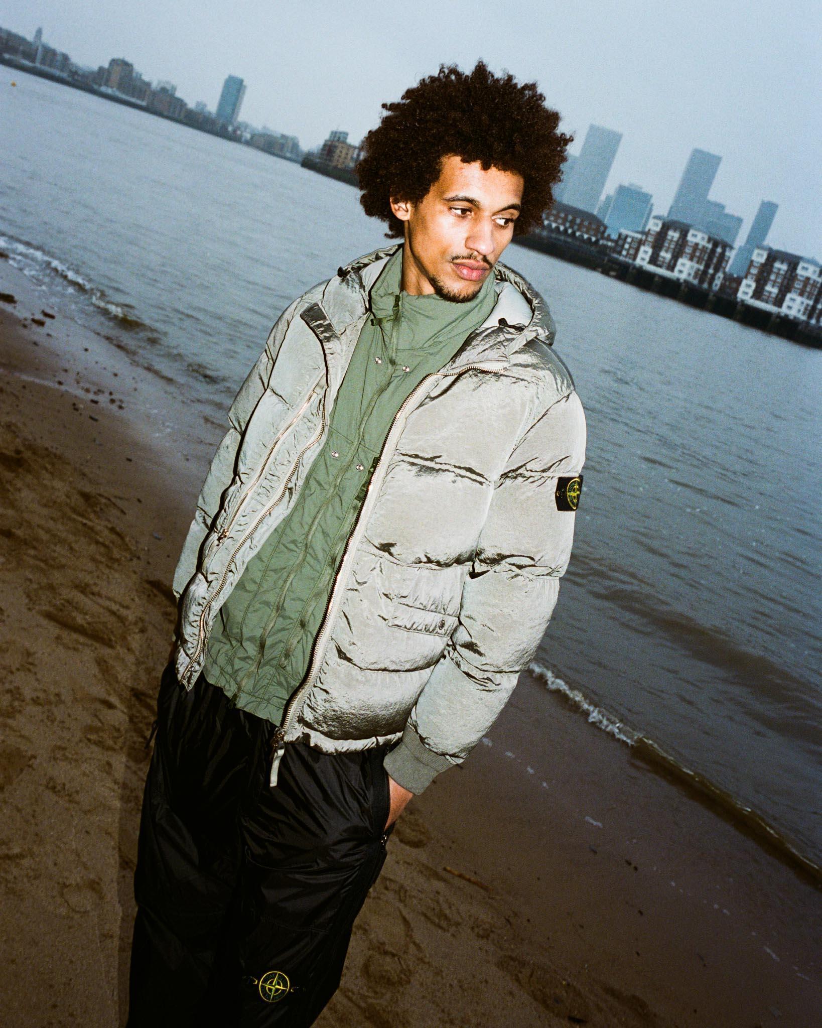 Stone Island Nylon Metal Down Jacket In Khaki