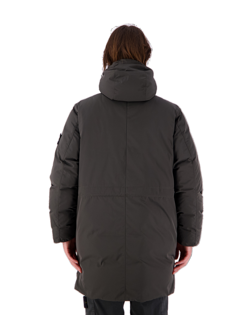 Stone Island Micro Twill Down Jacket In Charcoal