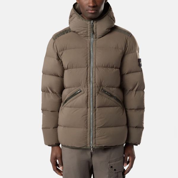 Stone Island Seamless Tunnel Nylon Down-Tc Jacket In Walnut Brown