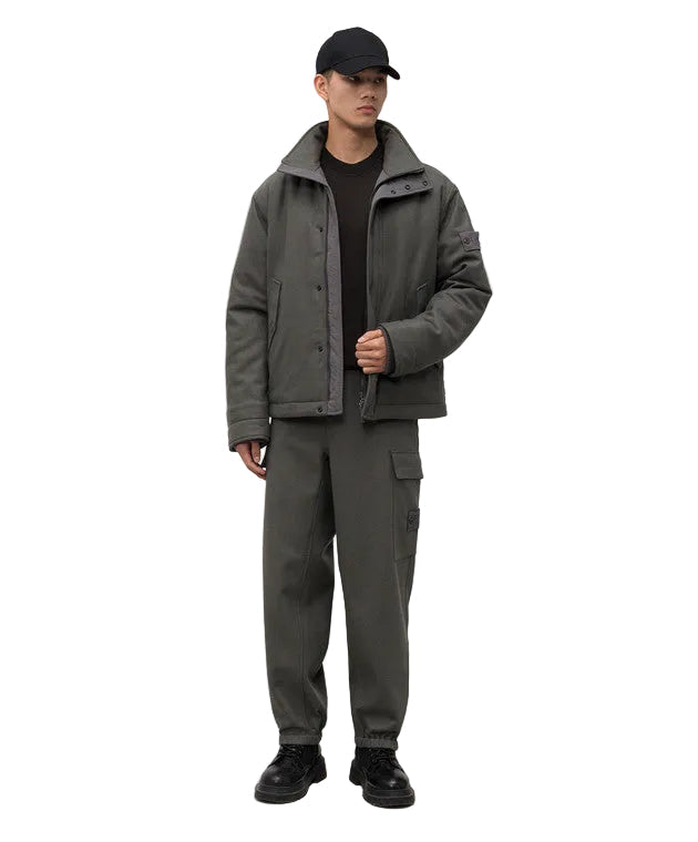 Stone Island Ghost Wool Blend Joggers In Grey