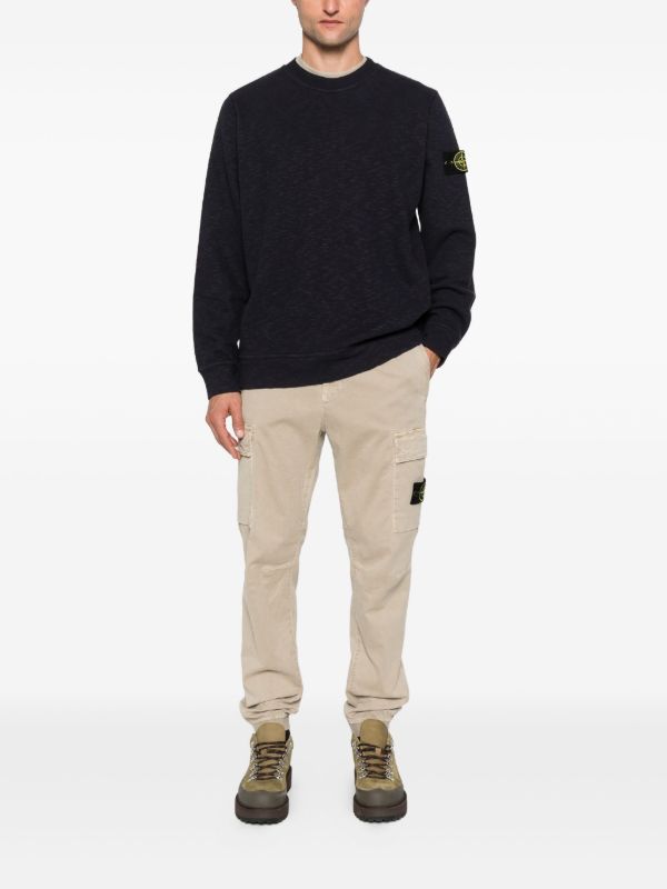Stone Island Vanise Brushed Cotton Sweatshirt In Ink Blue