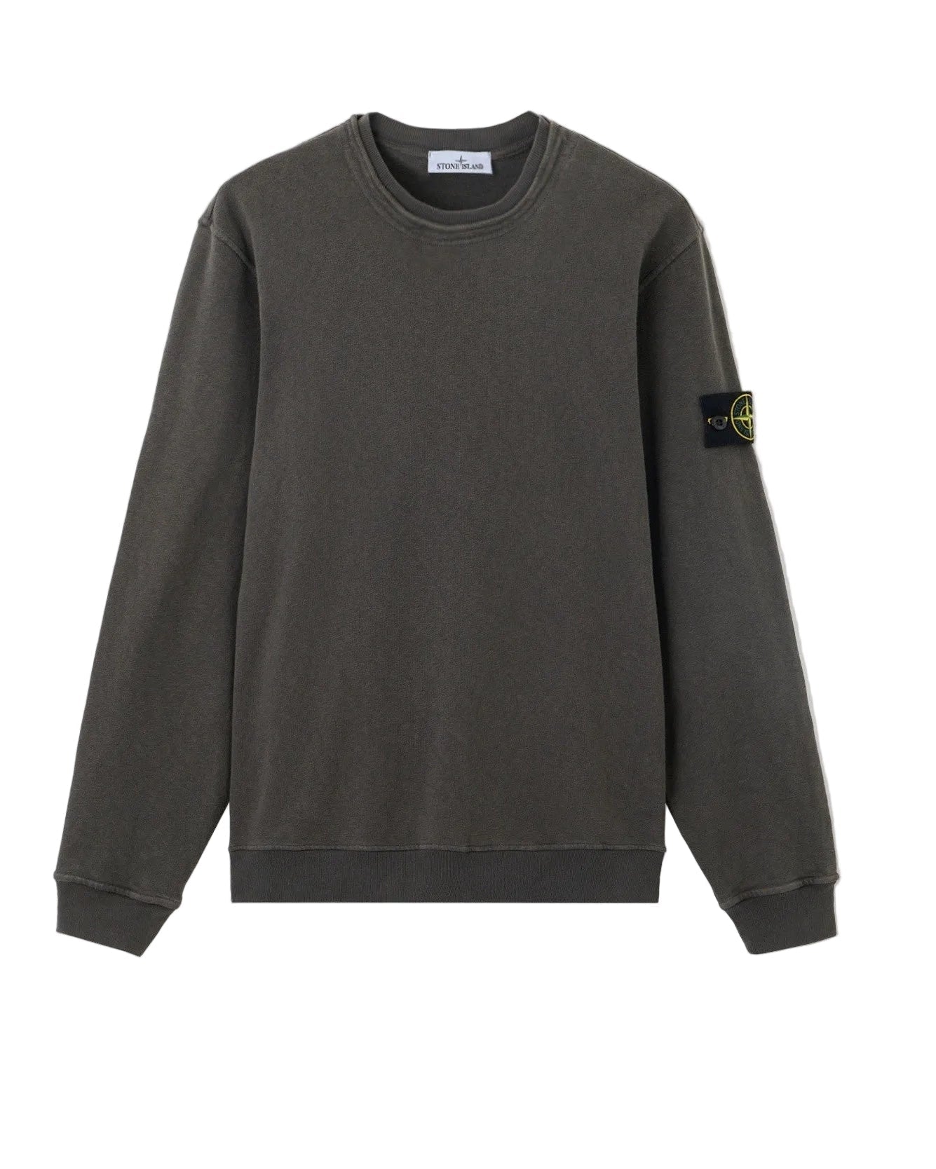 Stone Island Malfile Fleece Old Effect Sweatshirt In Grey
