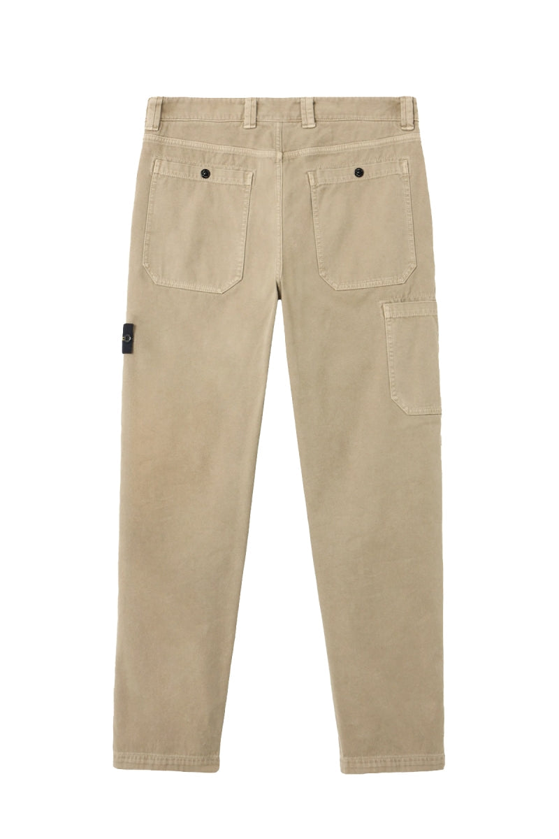 Stone Island Loose Fit Cargo Pants In Beige