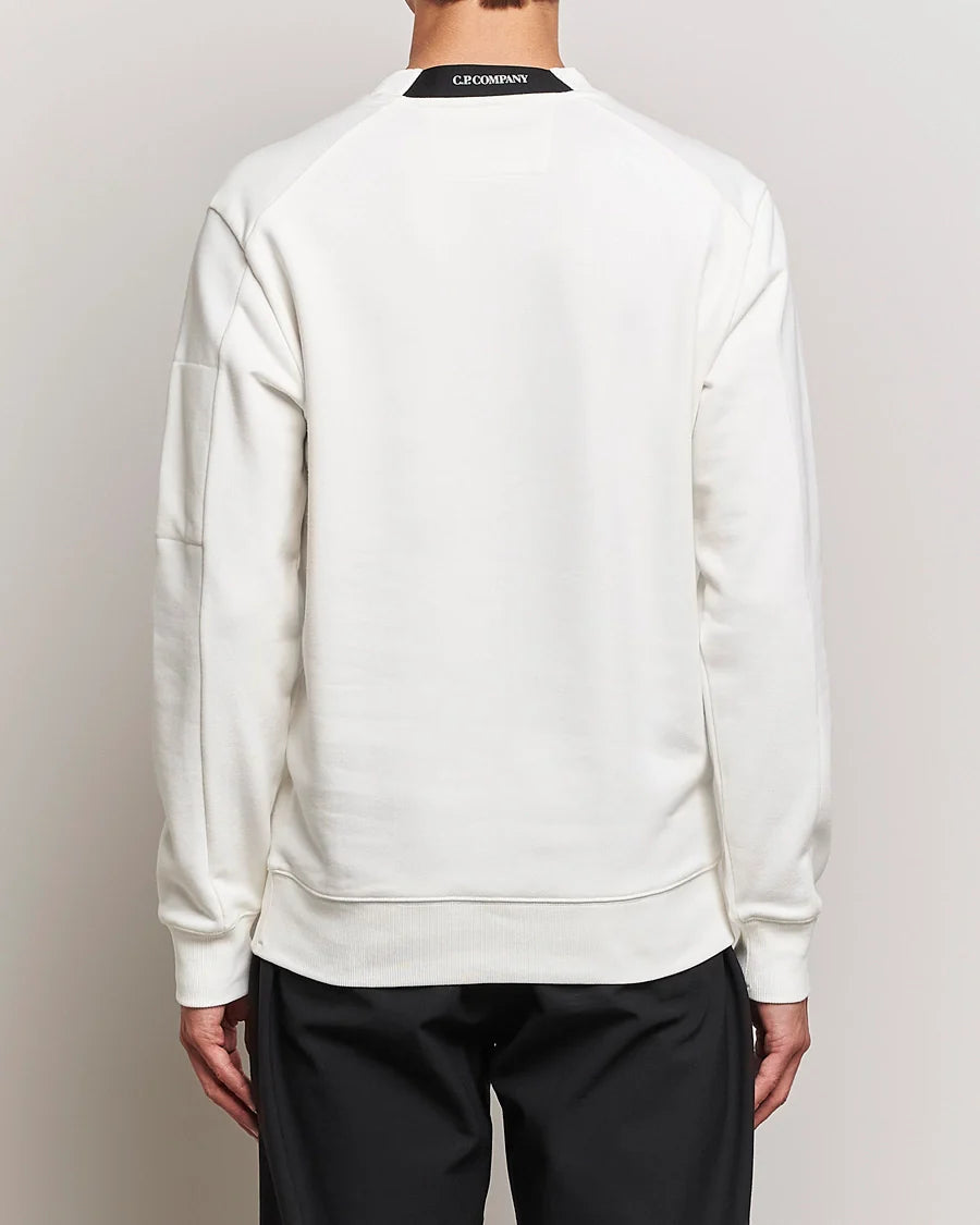 Cp Company 023A Diagonal Raised Lens Sweatshirt In White