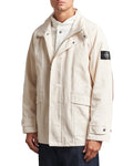 Stone Island Natural Cotton Gabardine S.I. Raw Beauty In Ivory