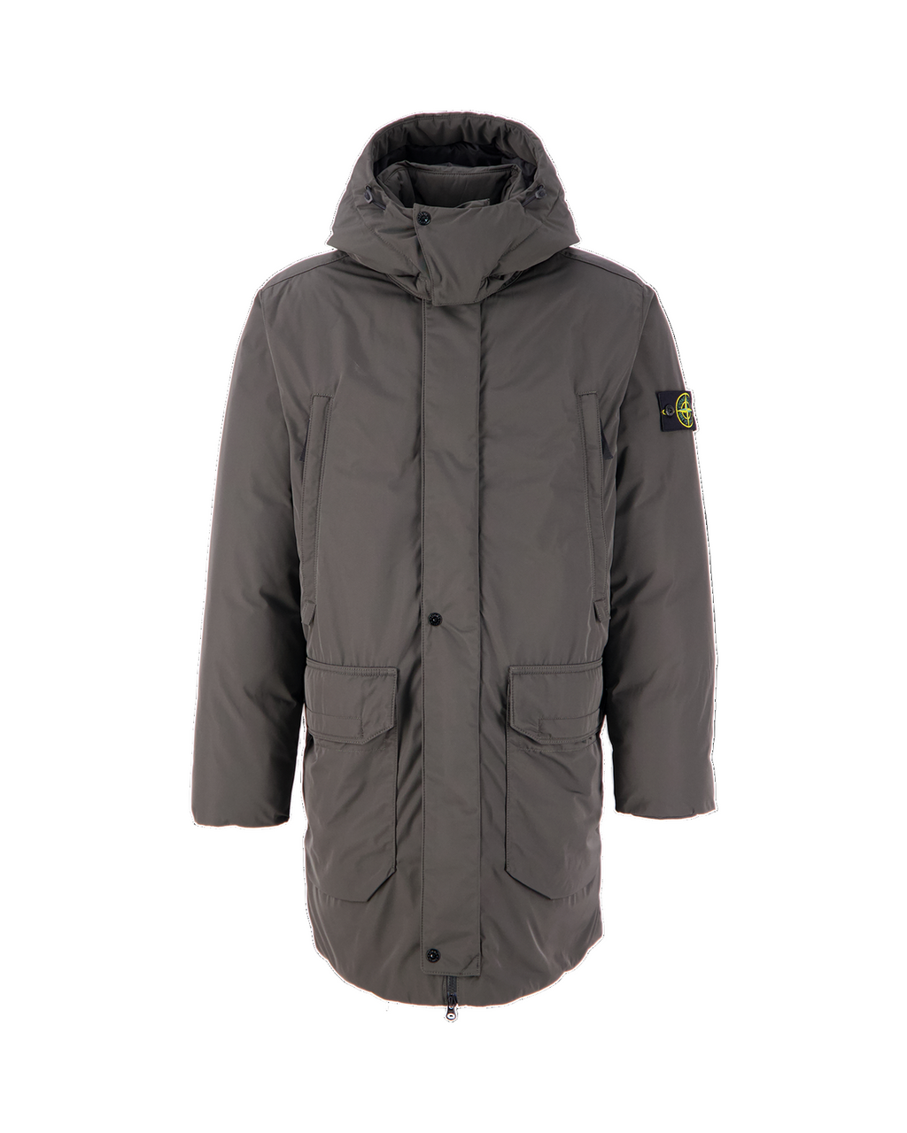 Stone Island Micro Twill Down Jacket In Charcoal