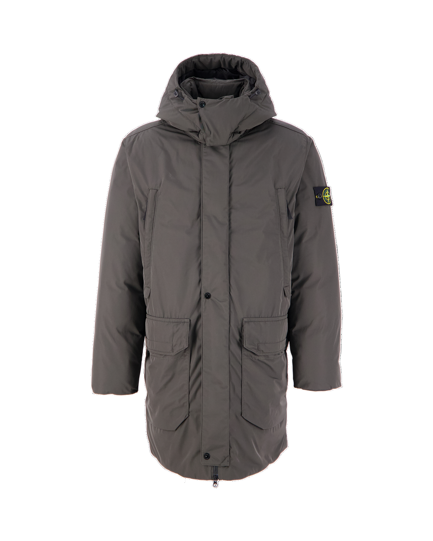 Stone Island Micro Twill Down Jacket In Charcoal