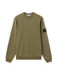 Stone Island Malfile Fleece Old Effect Sweatshirt In Green