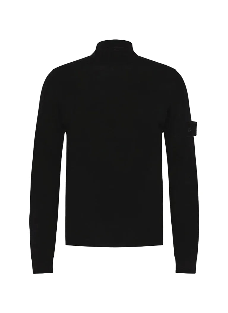 Stone Island Ghost Fine Knit Turtle Neck In Black