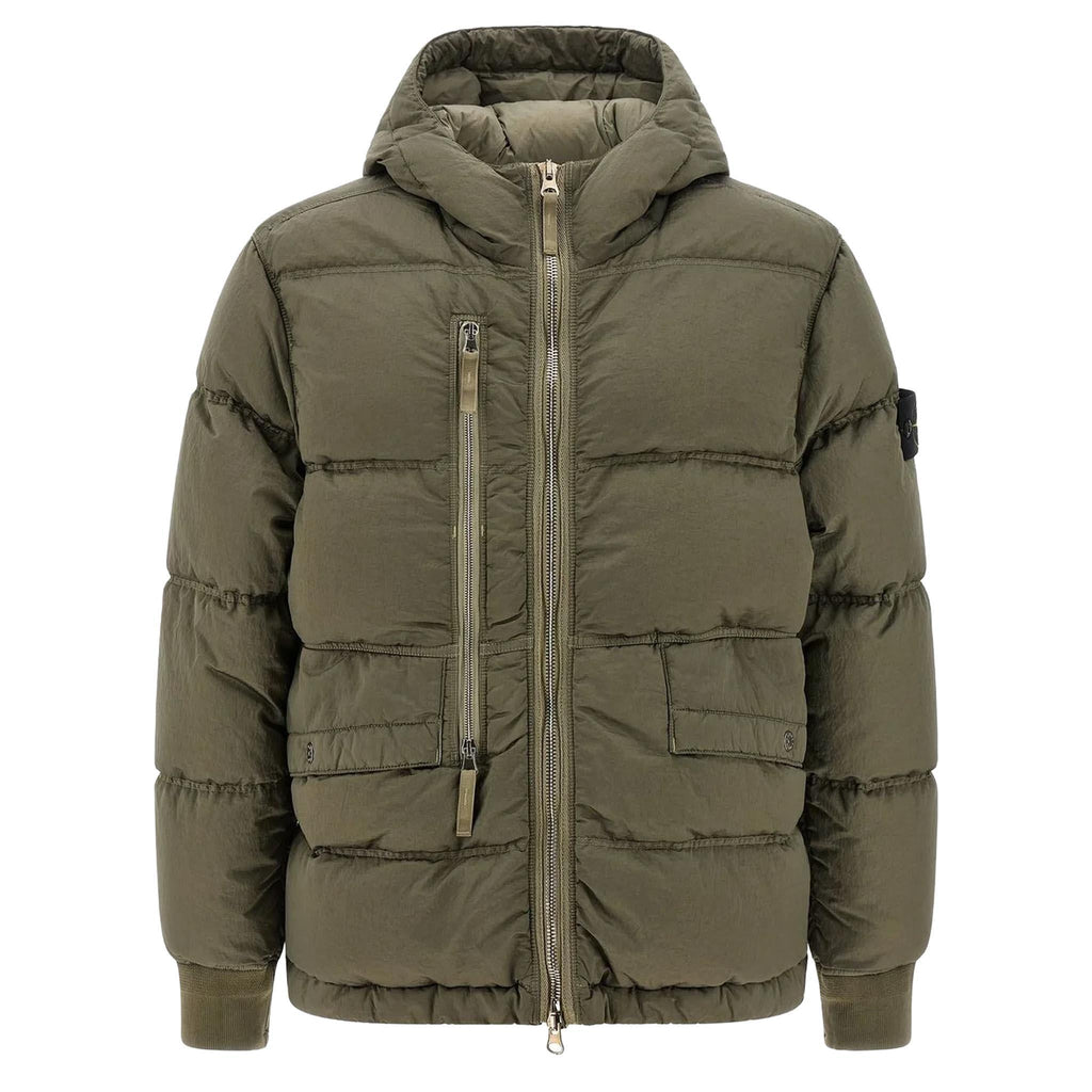 Stone Island Nylon Metal Down Jacket In Khaki